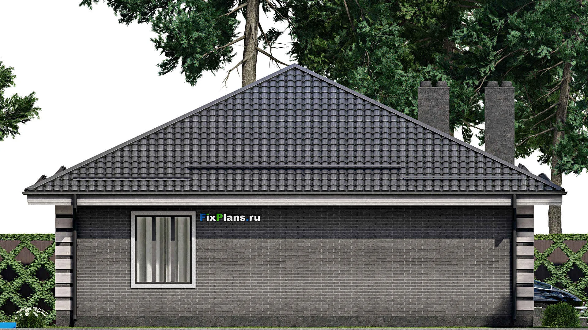 F-3185 - Проект одноэтажного дома 13 на 15, площадью 140 м² с 4 спальнями