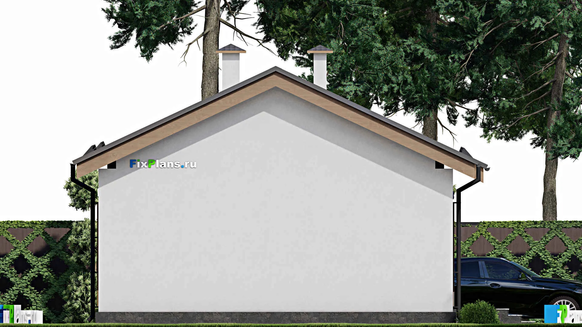 F-10466 - Проект одноэтажного дома 10 на 12, площадью 80 м² с 3 спальнями