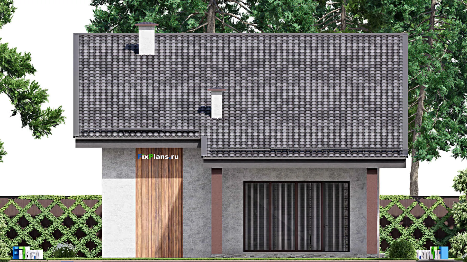 F-12644 - Проект дома с мансардой 11 на 16, площадью 180 м² с террасой, балконом и 3 спальнями