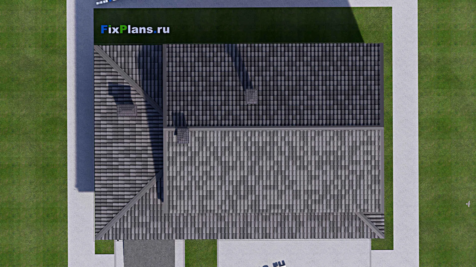 F-12851 - Проект дома с мансардой 10 на 16, площадью 180 м² с гаражом на 1 машину и 4 спальнями