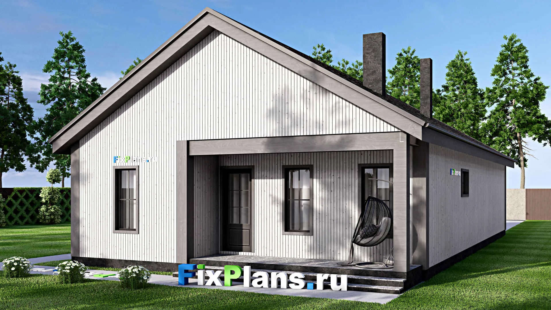 F-16478 - Проект одноэтажного дома 11 на 19, площадью 160 м² с 3 спальнями