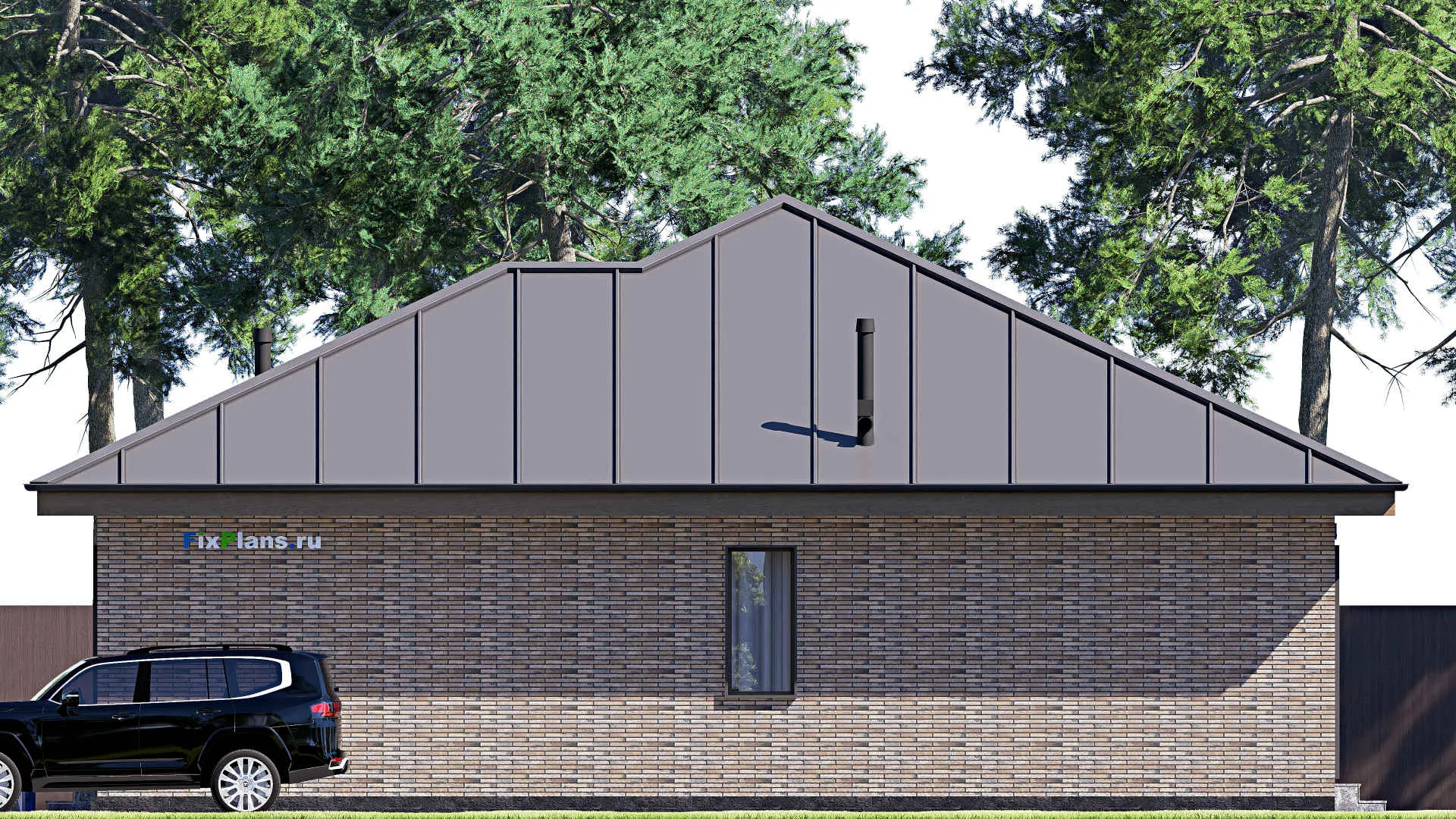 F-19637 - План одноэтажного дома 14 на 18, площадью 180 м² с террасой и 3 спальнями