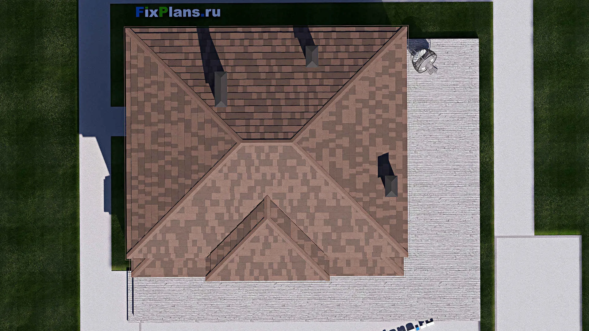 F-19394 - Проект двухэтажного дома 13 на 17, площадью 260 м² с террасой и 6 спальнями