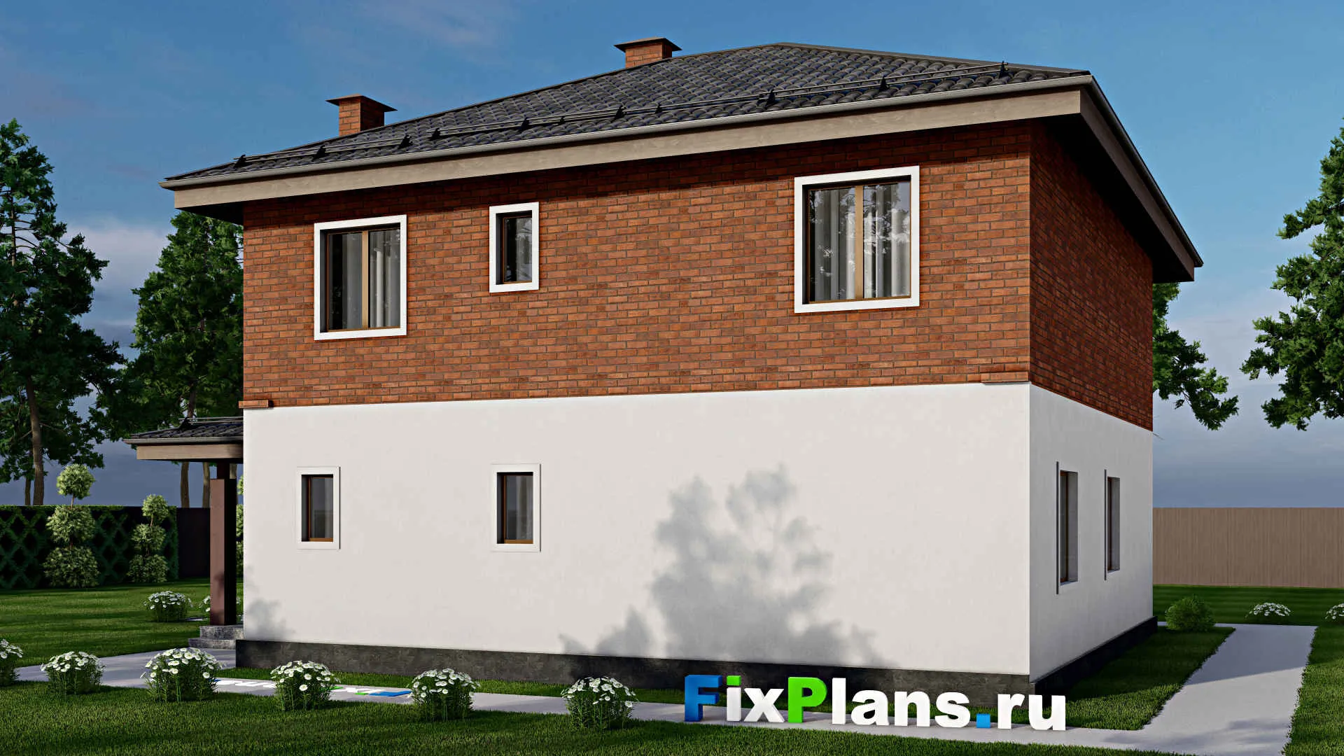 F-12239 - Проект двухэтажного дома 12 на 15, площадью 210 м² с 5 спальнями