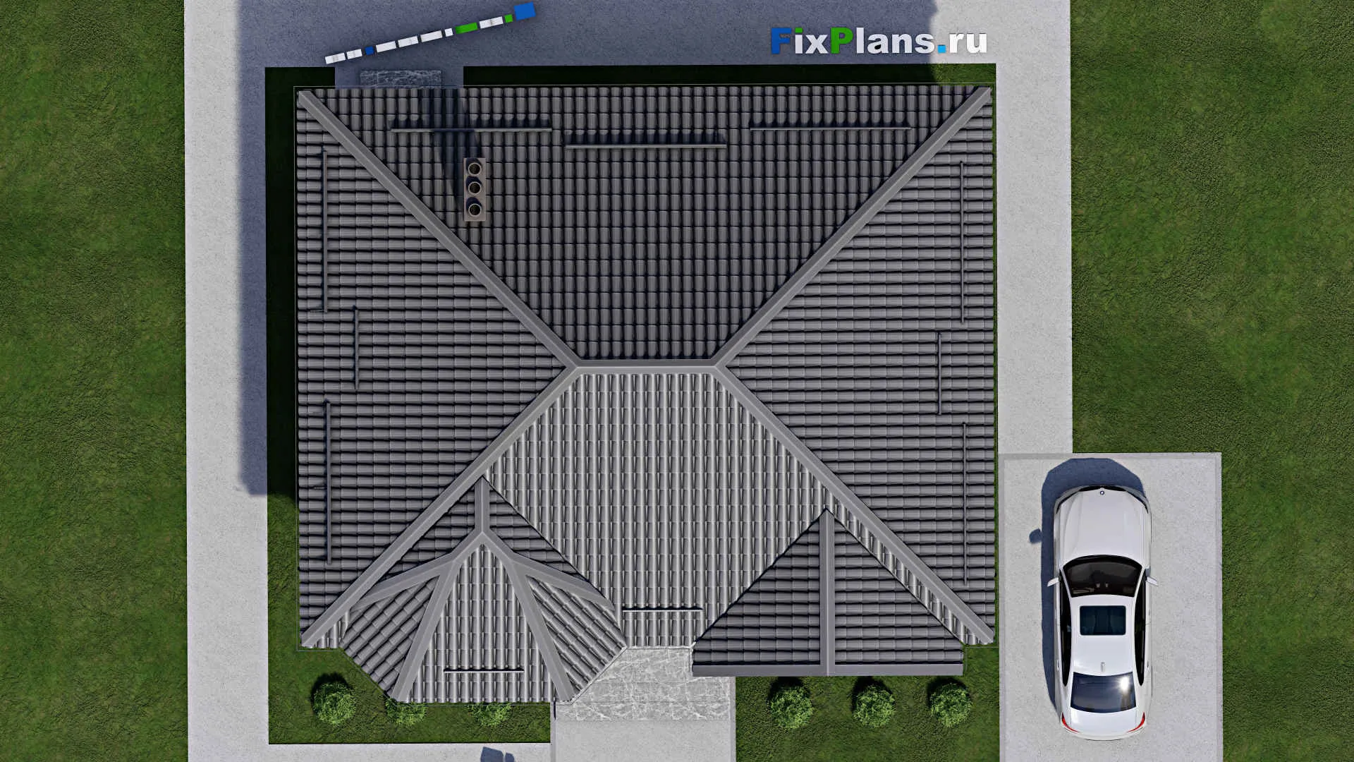 F-3104 - План одноэтажного дома 10 на 12, площадью 90 м² с 3 спальнями