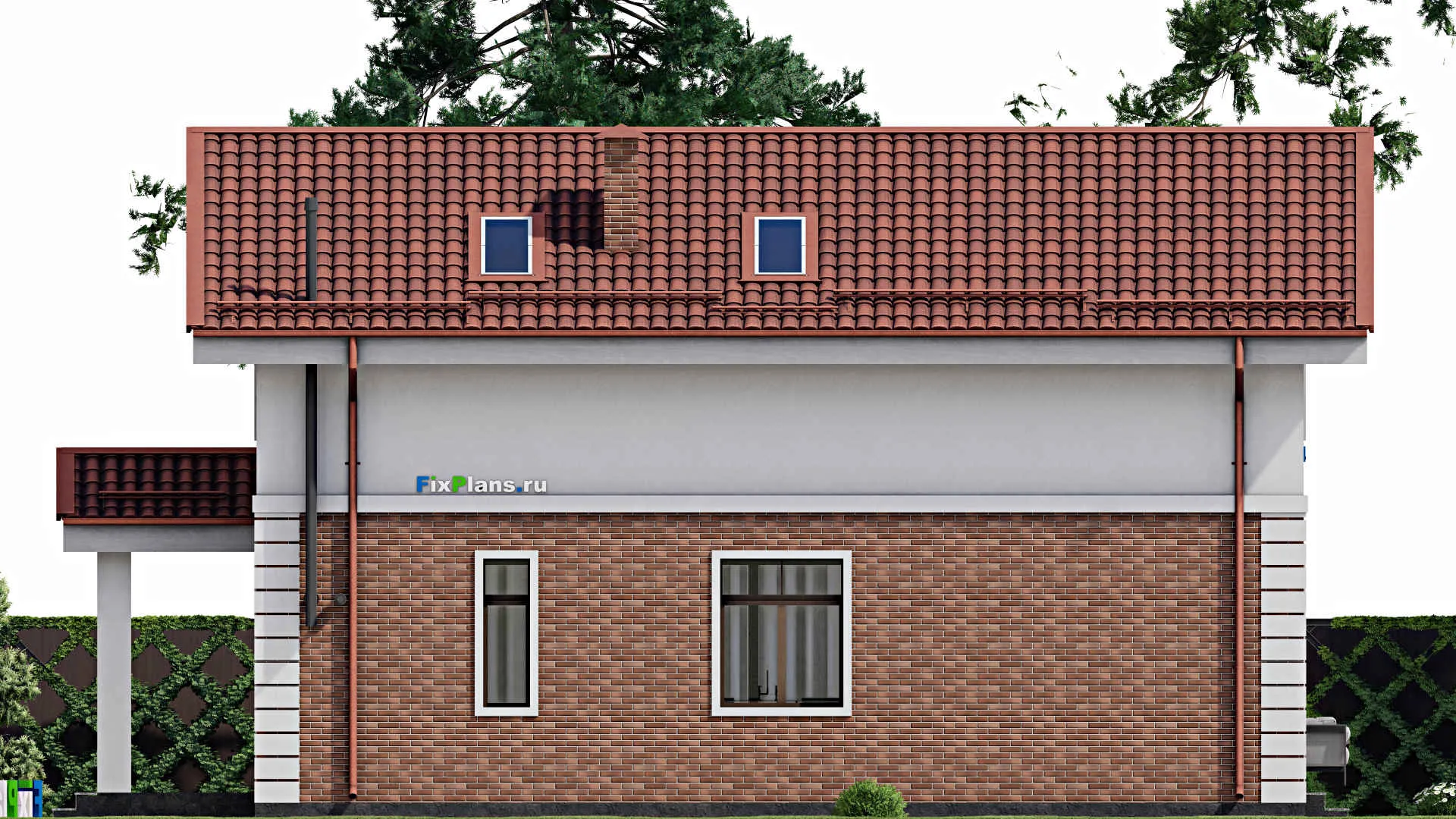 F-9710 - Проект дома с мансардой 9 на 15, площадью 160 м² с 3 спальнями