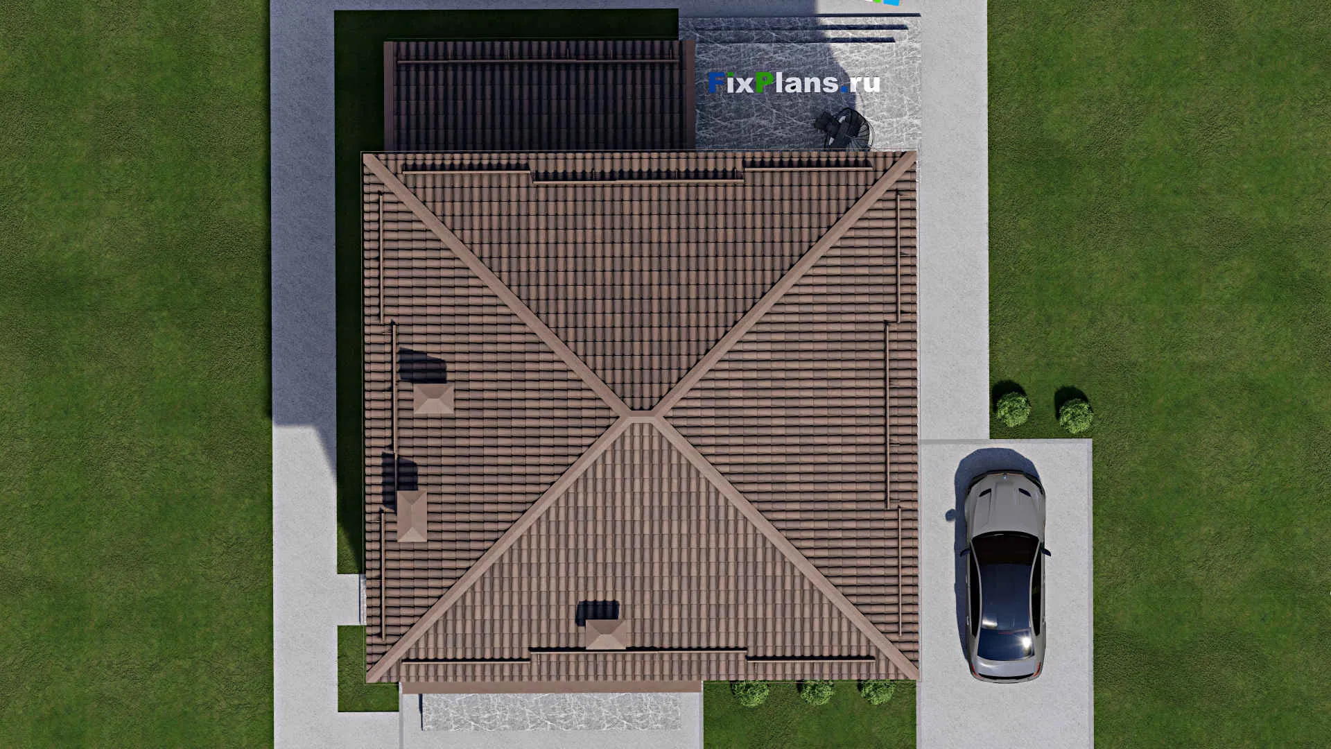 F-12221 - Проект двухэтажного дома 12 на 15, площадью 230 м² с террасой и 4 спальнями