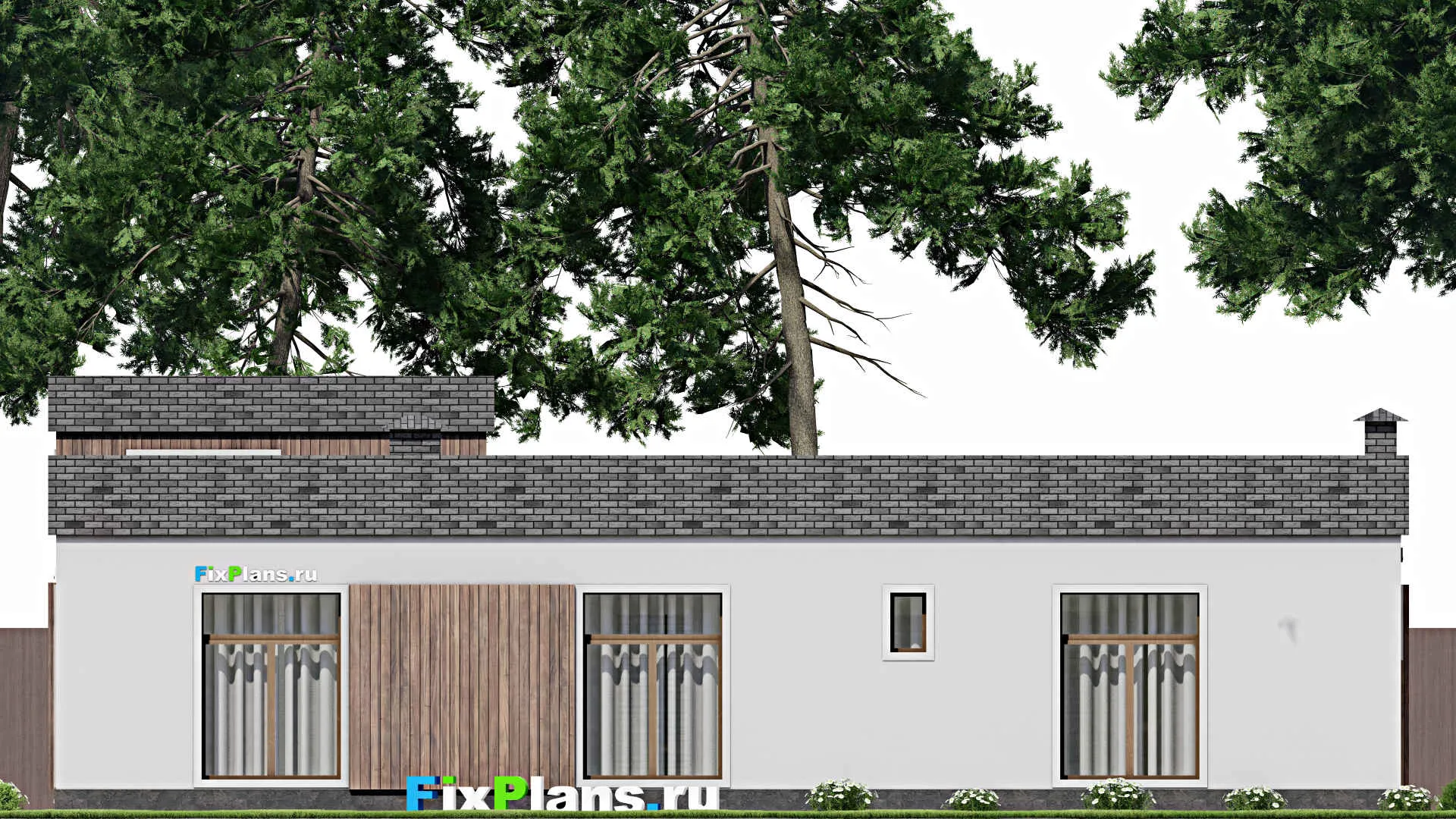F-9872 - Проект одноэтажного дома 15 на 17, площадью 190 м² с 4 спальнями