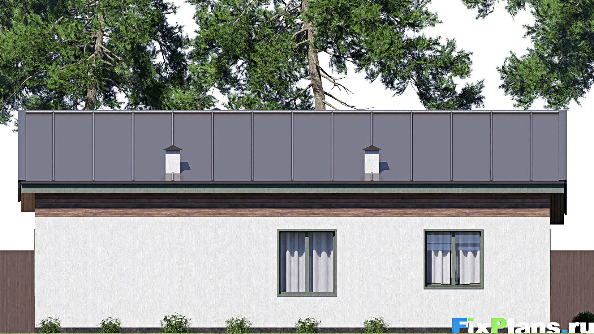 F-18503 - Проект одноэтажного дома 12 на 15, площадью 130 м² с террасой и 3 спальнями