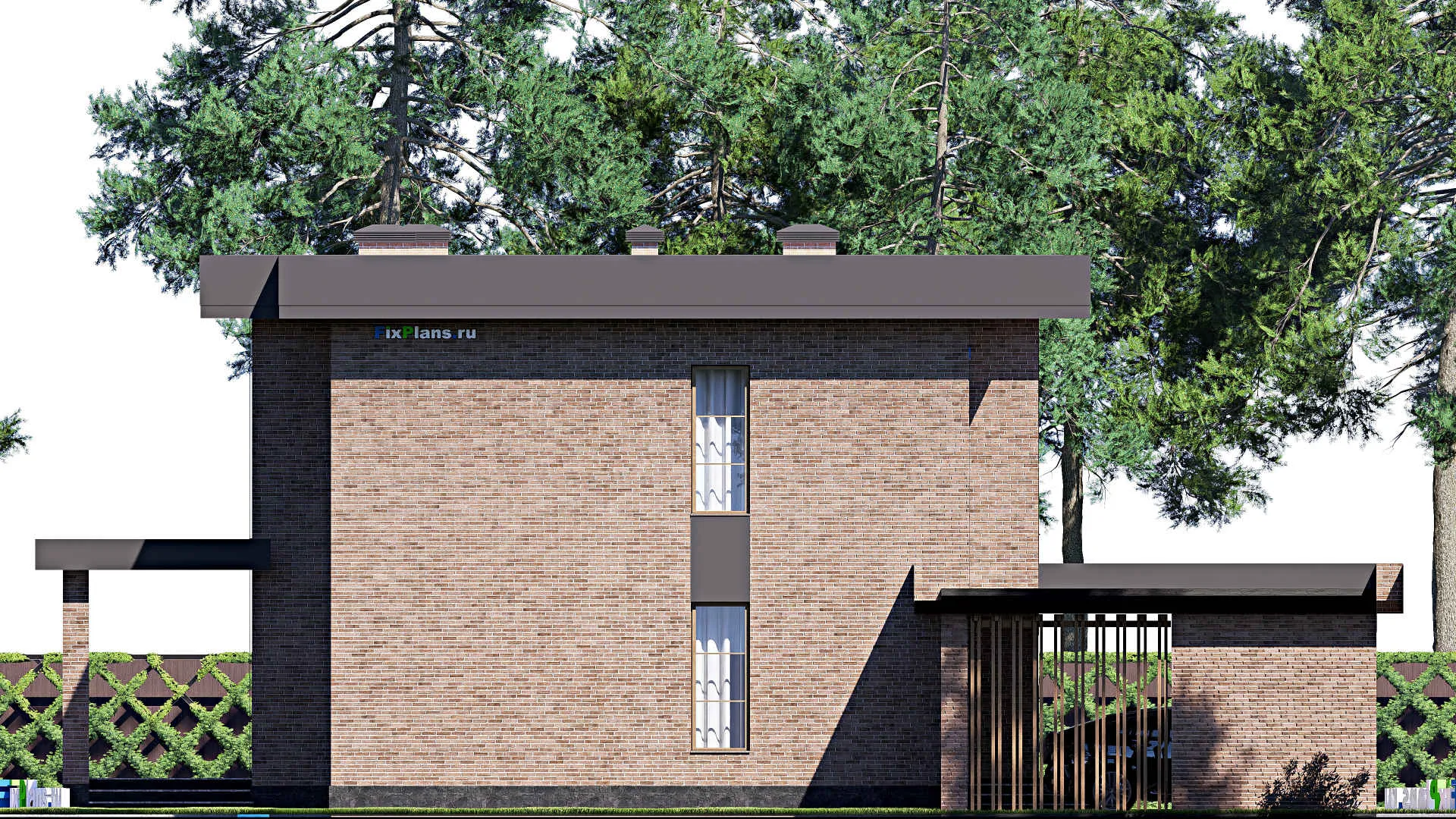 F-17054 - Проект двухэтажного дома 15 на 18, площадью 340 м² с террасой, балконом и 4 спальнями