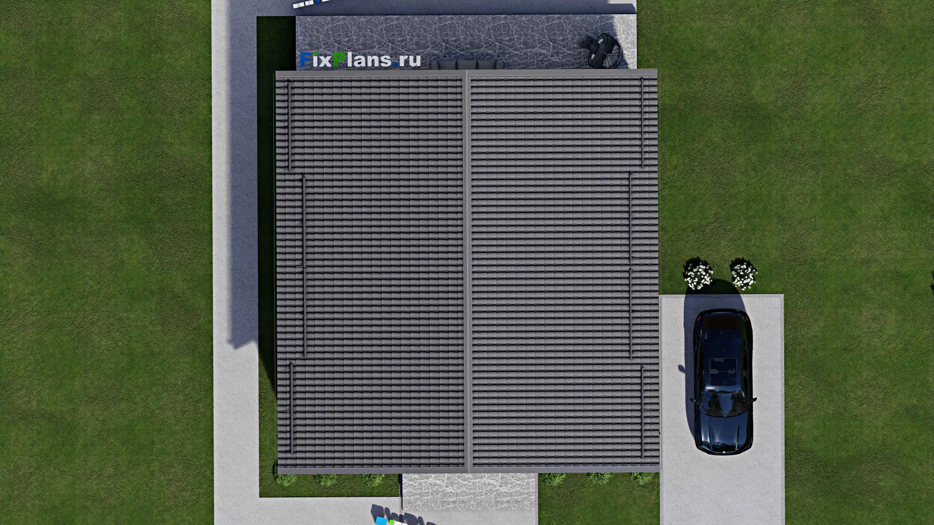 F-4571 - Проект дома с мансардой 12 на 13, площадью 240 м² с террасой и 4 спальнями