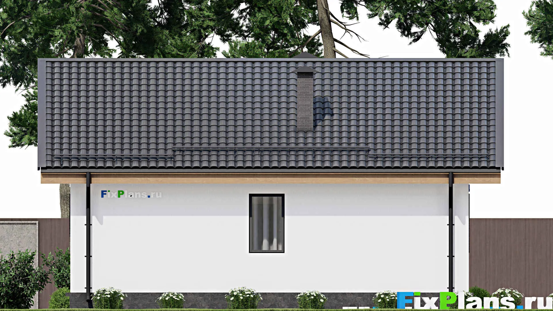 F-4733 - План одноэтажного дома 11 на 11, площадью 90 м² с 2 спальнями